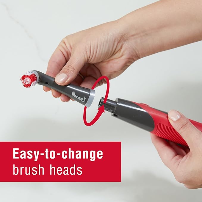 Rubbermaid Reveal Power Scrubber with Multi-Purpose & Grout Head, Cordless Electric Battery Powered Scrub Brush, Water Resistant, for Home/Kitchen/Bathroom/Grout/Tile/Shower/Tub