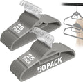 Velvet Hangers 50 Pack, S-Shaped and Stackable Non Slip with 360°Swivel Hook, Ultra Thin and Space Saving Flocked, for Suits, Shirts, Coats, 15Lbs Capacity Heavy Duty, Grey