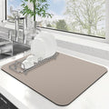 WISELIFE Dish Drying Mat Super Absorbent Drying Mat Large Dish Drying Mats for Kitchen Counter Easy Clean Dish Mat Kitchen Drying Mat15"x 18" Classic Khaki