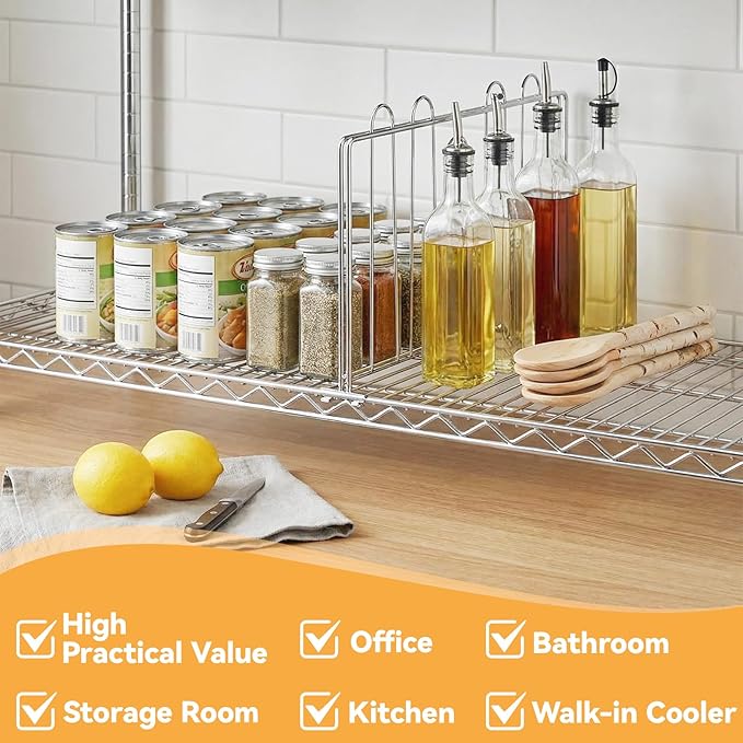 10 Pcs 18" W x 9" H Shelf Dividers for Wire Shelves, Vertical Wire Shelf Dividers for Storage Item Separation and Organization, Rack Shelving Accessories Bulk