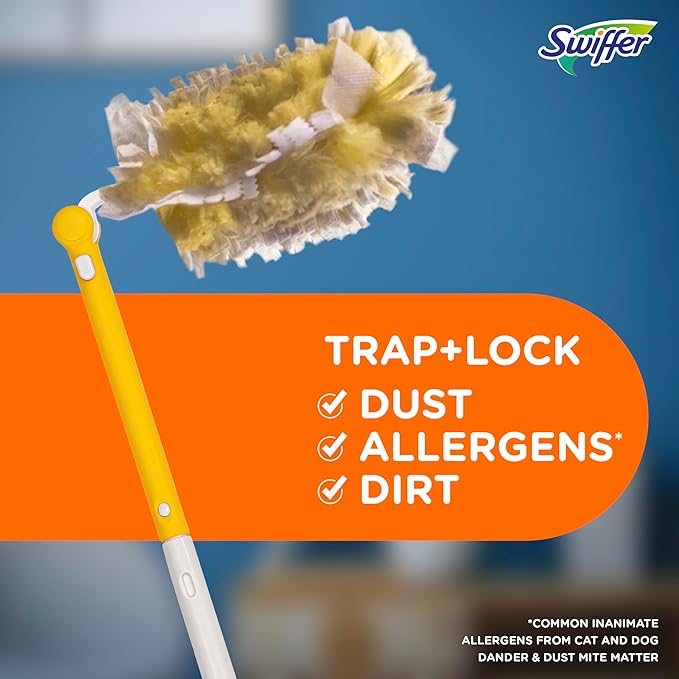 Swiffer Duster Heavy Duty 3 ft Extendable Handle Starter Kit with 3 Refills,(Pack of 6)