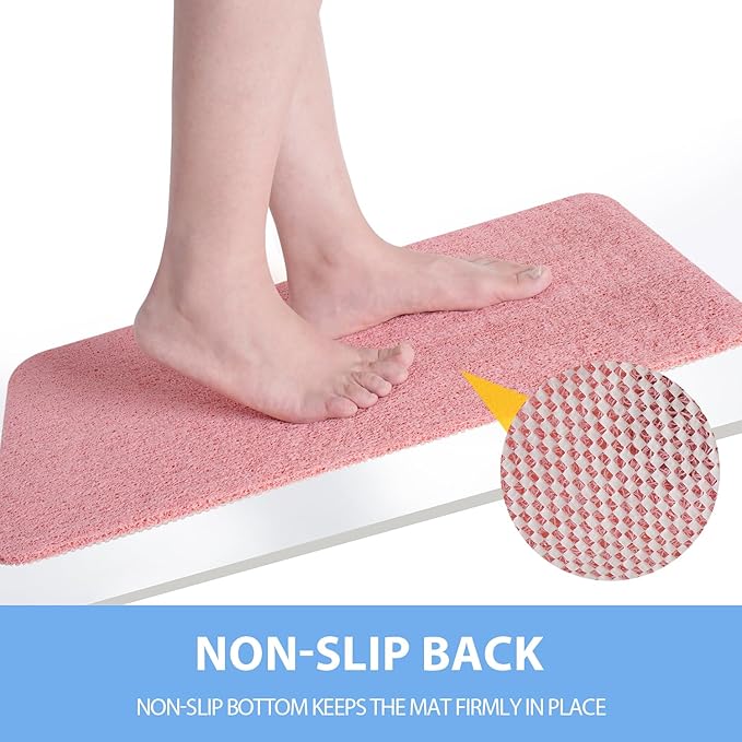 Hargiis Non-Slip Bathtub Mat, Anti Slip Shower Mat, Fast Drying Bathtub Mats, Foot Scrubber Mat, Anti Slip Mat for Tub, Floor, Bathroom, Kitchen, Home, Hotel (Pink 40"×16")