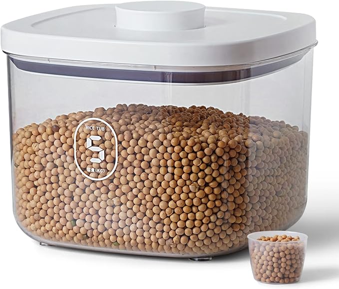 LivLab 10 Lbs Storage Container Bin Rice Dispenser with Measuring Cup Food Cereal Container Bins Household for Kitchen Pantry Organization