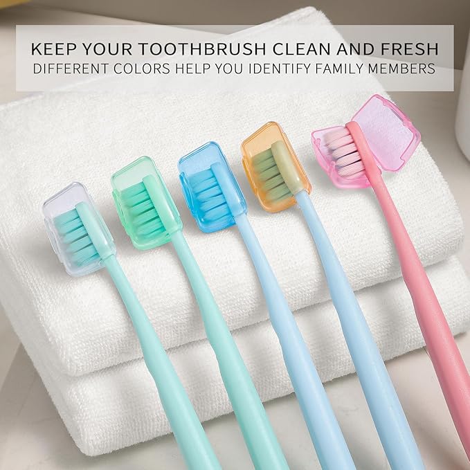 Muslish 20 Pack Toothbrush Covers, Portable Toothbrush Head Cover Caps, Toothbrush Case Protector for Home and Travel, Fits Most Manual and Electric Toothbrushes (Multicolor)