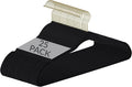 Simplify Slim Velvet Gold Hook Clothes Hangers 25 Pack Non-Slip Shirts Suit Pants Dresses Garments Closet Storage & Organization Durable Black