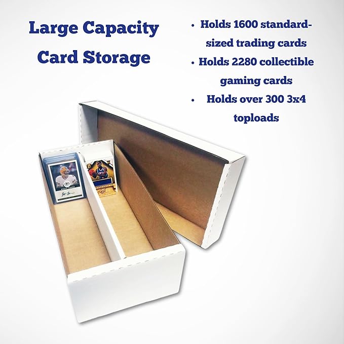 Shoe 2 Row Storage Box (1600 Ct.) - Cardboard Storage Boxes - Baseball, Football, Basketball, Hockey, Sports Card, Gaming & Trading Cards Collecting Supplies by MAX PRO - Made in the USA (25 Pack)