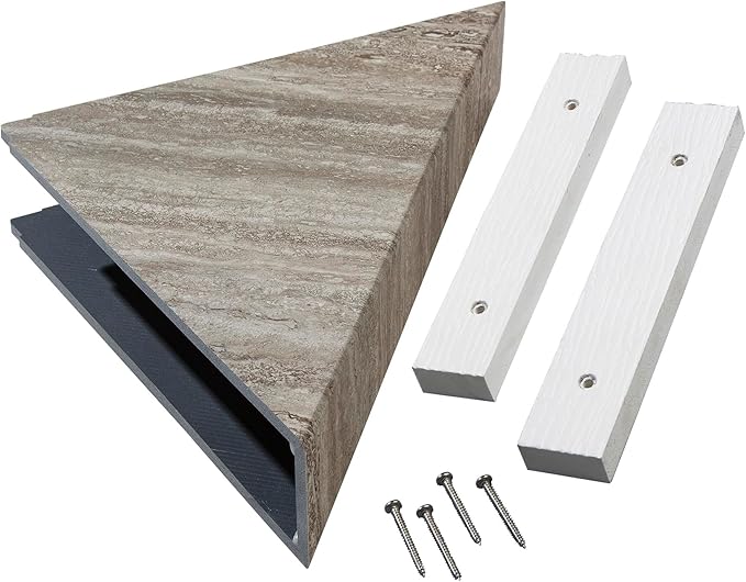 Palisade Vinyl Waterproof Corner Shower Shelf in Grecian Earth