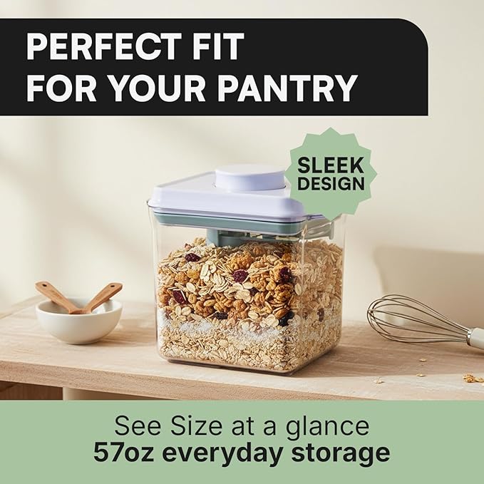 Bop Top | Airtight Meal Prep Containers with Lids | Food Storage Container Sets | Snack and Overnight Oats Fridge Organizer | Pantry and Kitchen Organization