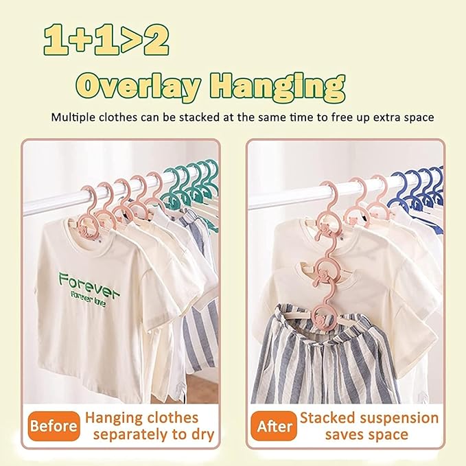 HGYZE Baby Hangers for Closet, Non-Slip 11"-14" Adjustable Infant Clothes Hanger for Nursery, 0-18yrs Plastic Kid Hanger Clothing Organizer, Children Pink Plastic Rack for Newborn Toddler Coat, 20pcs