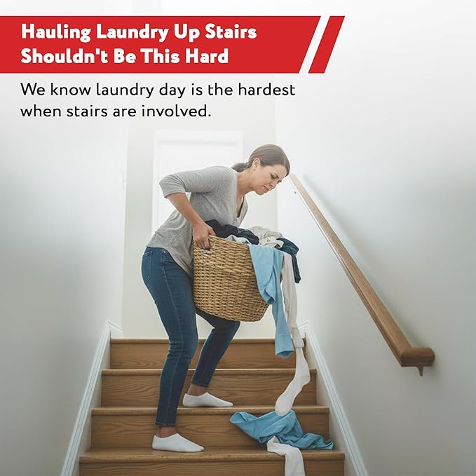 dbest products Stair Climber Laundry Trolley Dolly, Beige Laundry Bag Hamper Basket cart with wheels sorter