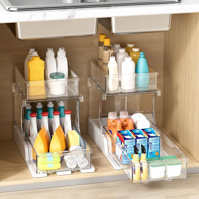 2 Tier Bathroom Organizers and Storage, Bathroom Counter Organizer, Under Sink Organizer Bathroom, Bathroom Under Sink Organizer, Bathroom Vanity Organizer, New for 2026, 1 Pack