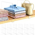 12 Pack Closet Shelf Dividers Organizer Purse Clothes Organization Acrylic Clear Tall Divider Separators for Wood Wire Thick Shelves Kitchen Office Bookshelf Storage Handbags Bag Sweater