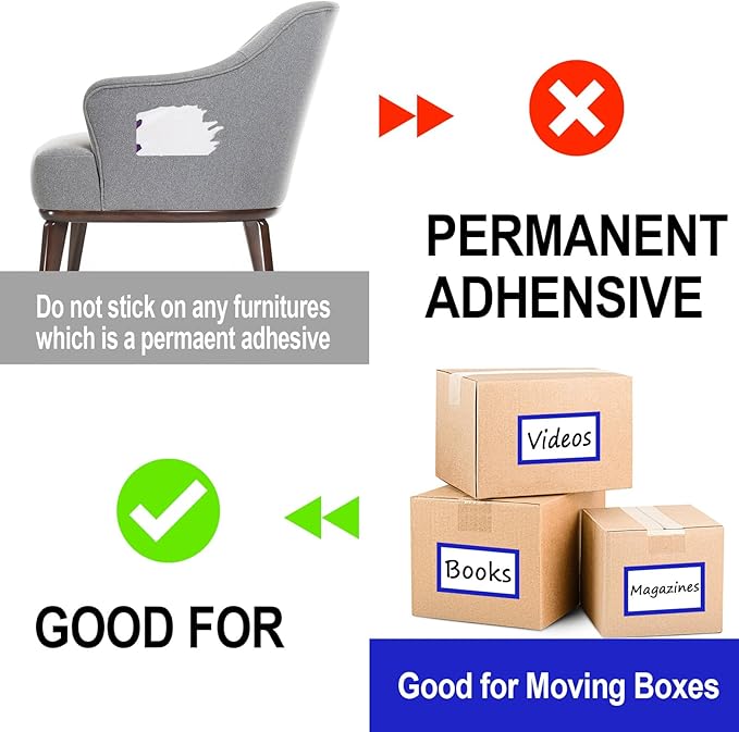 6 x 4 inch Large Moving Labels for Boxes, Blank Moving Boxes Labels Stickers, 160pcs 8 Color Coded Moving Stickers Packing Labels Stickers for Home Organization Projects, Kitchen, Storage Bins, (Blue)