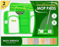 Reusable Pads Compatible with Swiffer Sweeper Mops - Washable Microfiber Mop Pad Refills by Turbo - 12 Inch Floor Cleaning Mop Head Pads Work Wet and Dry - 2 Pack