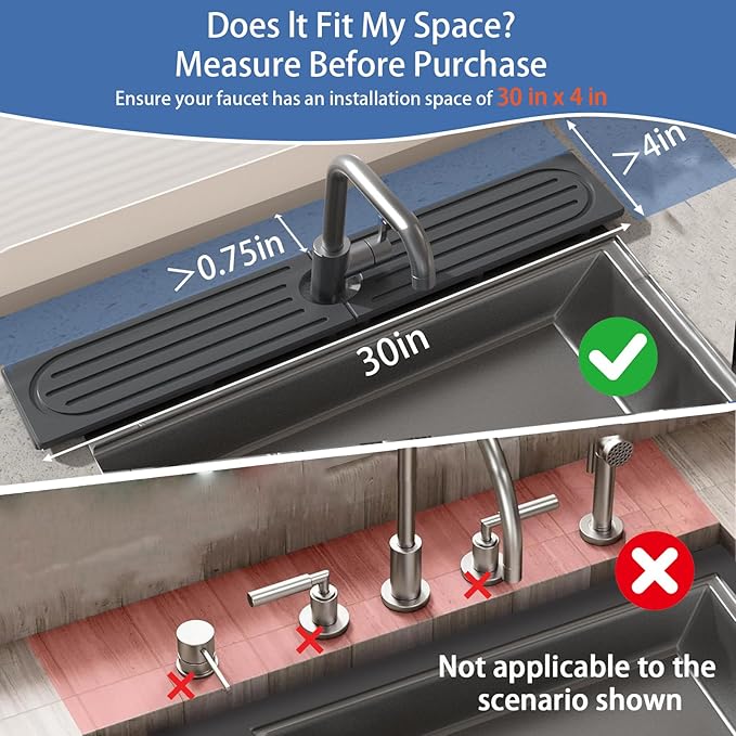 Fast Drying Kitchen Sink Splash Guard, Durable Stone Kitchen Faucet Mat, Water Absorbing Stone Tray for Sink, Diatomite Faucet Mat for Kitchen Sink, Stone Drying Mat for Kitchen and Bathroom Counter