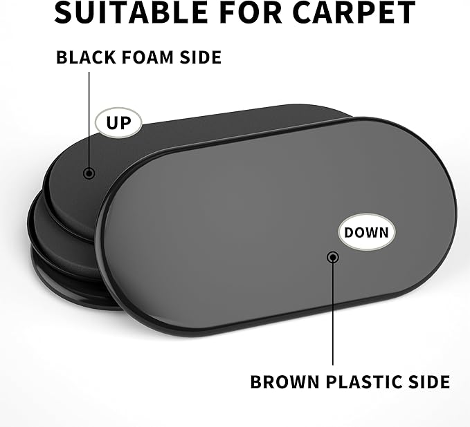 Yelanon Furniture Sliders – 8 Pcs 9.5" Floor Protectors for Furniture – Long-Lasting Furniture Movers Sliders – Easy Furniture Moving (Black)