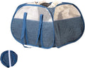 Collapsible Laundry Basket, 90L Foldable Pop-up Laundry Hamper with Reinforced Handles, Tear Proof Mesh Dirty Clothes Hamper for Laundry (Blue)