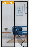 Yotache Screen Doors with Magnets Fits Door Size 29 x 78, Screen Size 31" x 79" Heavy Duty Screen Door Enjoy Fresh Air Black