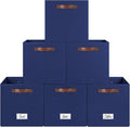 6-Pack Storage Cubes with Handles & Label Holders Basket, Closet Cube Home Organizer Bins(Blue, 13 x 13 x 13 inch)