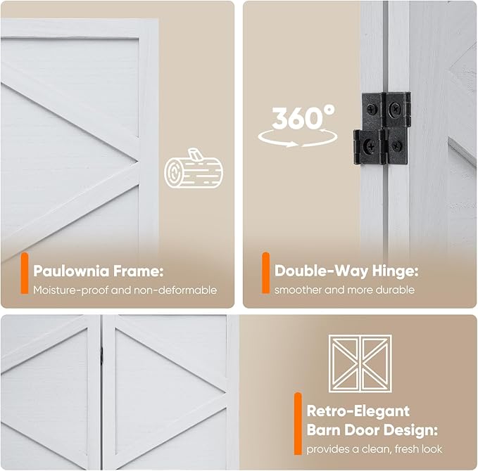 Modern Room Divider with Shelves, White X-Shape Design Folding Partition, 4-Panel Contemporary Freestanding Divider for Bedroom&Office, 67" H x 64" W