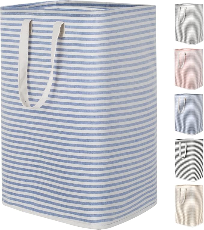 Lifewit 1 Pack Laundry Hamper Large Collapsible Laundry Baskets, Freestanding Waterproof Clothes Hamper with Easy Carry Handles in Laundry Room Bedroom Bathroom College Dorm, Blue, 80L