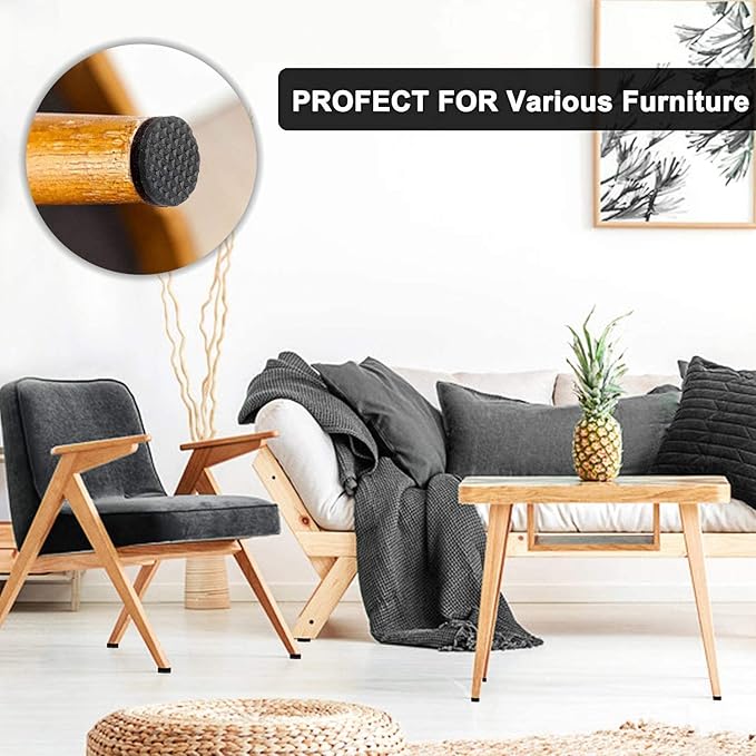 Yelanon Non Slip Furniture Pads -12pcs 3’’ Furniture Grippers Non Skid for Furniture Legs,Self Adhesive Rubber Feet Furniture Feet, Anti Slide Hardwood Floors Protectors for Keep Couch Stoppers