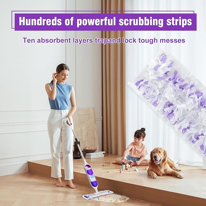 24 Pack Power Mop Refills Pads for Swiffer PowerMop，Swifter Wet Pads Refill for Swiffer,Unscented&Thickened Mopping Pads Replacement Pads for Multi-Surface &Wood Floor Cleaning