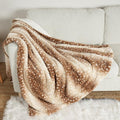 Luxury Faux Fur Blanket Deer Print, Waterproof Pet Blanket Washable, Woman Sofa Bed Couch Throw, Liquid Pee Proof for Large Dog or Cat, Reversible, Super Soft, 60x80 inch, Brown