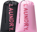 4 Pack XL Travel Laundry Bag, Machine Washable Dirty Clothes Organizer with Drawstring,Large Enough to Hold 4 Loads of Laundry, Easy Fit a Laundry Hamper or Basket Travel Essentials 24" x 36"