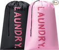 2 Pack XL Travel Laundry Bag, Machine Washable Dirty Clothes Organizer with Drawstring,Large Enough to Hold 4 Loads of Laundry, Easy Fit a Laundry Hamper or Basket Travel Essentials 24" x 36"
