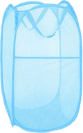 Mesh Laundry Hamper, Pop Up Laundry Basket Portable Collapsible Clothes Storage Bin for Bedroom, College Dormitory, Apartment, Foldable Clothes Hamper, Sky Blue