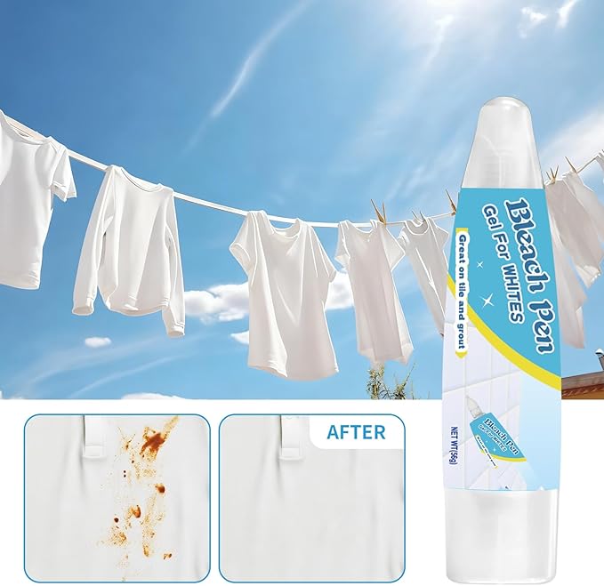 Bleach Pen For Clothing, Bleach Pen, Stain Remover Pen, Instant Travel Stain Cleaner for Clothes, Food, Wine, Coffee, Makeup, Clothing Bleached DIY Design, Portable & Easy Use（1 pack