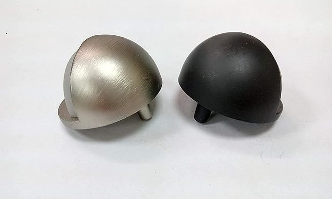 QCAA Low Dome Floor Door Stop, H 25.4 x Diameter 44.5mm, Zinc Die Cast, Satin Nickel, Made in Taiwan, 2 Pack