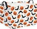 CLOCOR Rectangular Storage Basket Empty, Gift Basket for Halloween, Waterproof Storage Bin with Handles, Room Decor(Bat Pumpkin Halloween)