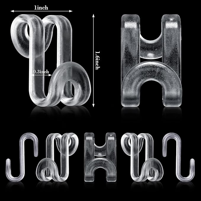 Jetec 48 Pieces Clothes Hanger Connector Hooks Extender Clips Clothes Hanger Hooks Extenders for Closet Space Saving Cascading Velvet Huggable Hangers Accessory(Clear)