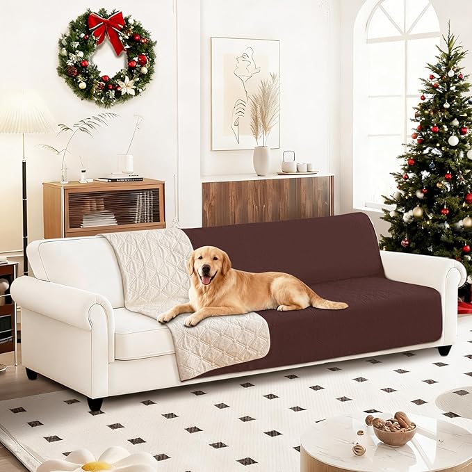 Waterproof Dog Bed Cover, Non-Slip Dog Blanket for Couch, Couch Covers for Dogs Washable, Pet Blanket for Furniture, Pet Bed Mat for Sofa, Car, Pet Supplies (68x82 Inch, Coffee)