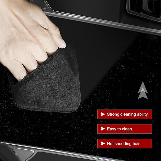 Car Screen Cleaner, Square Microfiber Screen Cleaning Cloth, Foldable Auto Screen Cleaning Pad, Touch Screen Cleaner Cloth for Vehicle Dashboard LCD Display, Car Interior Cleaning Wipes