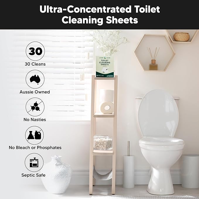 Lucent Globe Toilet Cleaning Sheets | Strips - Tough on Dirt & Stains - Safe for Toilets & Septic Systems - Convenient and Travel Friendly Toilet Bowl Cleaner - Fresh Eucalyptus