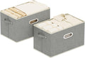 Fabric Open Storage Bins with Metal Handles, Collapsible Organizer Baskets, Foldable Cube Boxes for Shelves, Closet, Living Room, 15x9.8x9.8in, Grey, 2 Pack