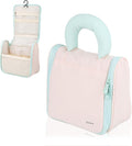 Tuck Hanging Toiletry Bag - Water-Resistant Travel Makeup Organizer with Spacious Compartments & Padded Handle for Women (Blush Petal & Mint) (Tuck Hanging Toiletry Bag)