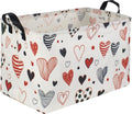 Rectangular Kids Storage Basket,Heart Baskets Organizer.Cute Storage Bin with Handles. Love Basket,Girls Room Decor,Toys Box,Gifts Bins Empty.(Line Love)