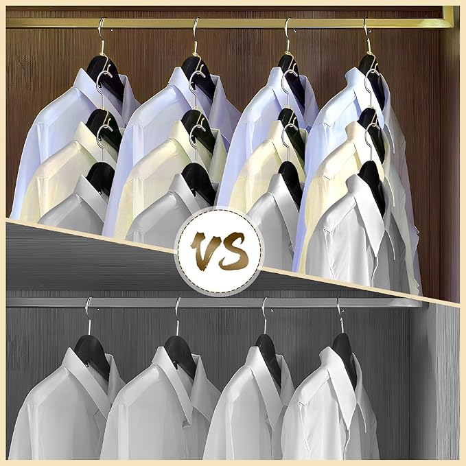 50 Pieces Hanger Connector Hooks Metal Hanger Extender Hooks Stable Clothes Hangers Connector for Different Clothes Hangers, 8.7 mm/0.35 Inch Hole Diameter,Gold