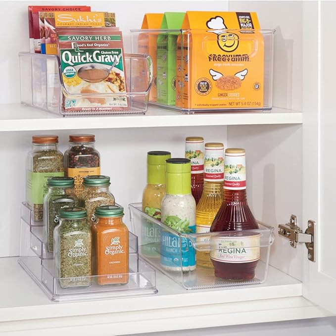 iDesign Linus Plastic Fridge and Freezer Storage Organizer Bin with Handle, Clear Container for Food, Drinks, Produce Organization, BPA-Free , 11.5" x 6" x 3.5", Clear
