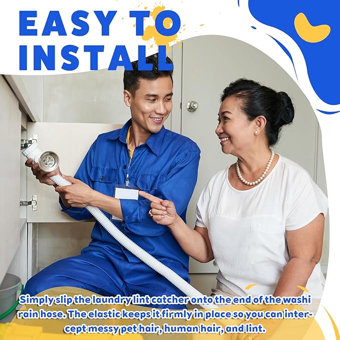 8 Pieces Lint Traps for Washing Machine Hose Nylon Mesh Lint Traps with 8 Pcs Tie Strap, Laundry Washer Drain Lint Catcher Discharge Hoses Filter Fits All Washing Machines