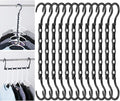 Mr. Pen- Space Saving Hangers for Clothes, 12 pcs, Black, Plastic Multi Clothes Hangers Space Saving, 5 Slots, 360° Rotating Hooks
