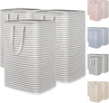 Lifewit 3 Pack Laundry Hamper Large Collapsible Laundry Baskets, Freestanding Waterproof Clothes Hamper with Easy Carry Handles in Laundry Room Bedroom Bathroom College Dorm, Grey, 3 x 80L