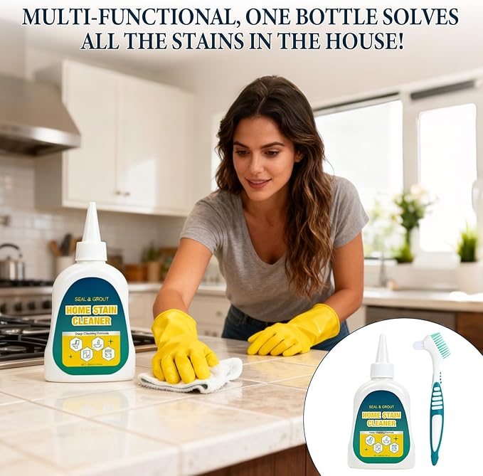 Home Stain Cleaner-7 OZ Fast-Acting All-Purpose Deep Cleaning Gel for Bathroom, Kitchen, Laundry & Room, For Targets Tile Gaps, Washing Machine Seals, Fridge Rubber, Wall & Shower Stains