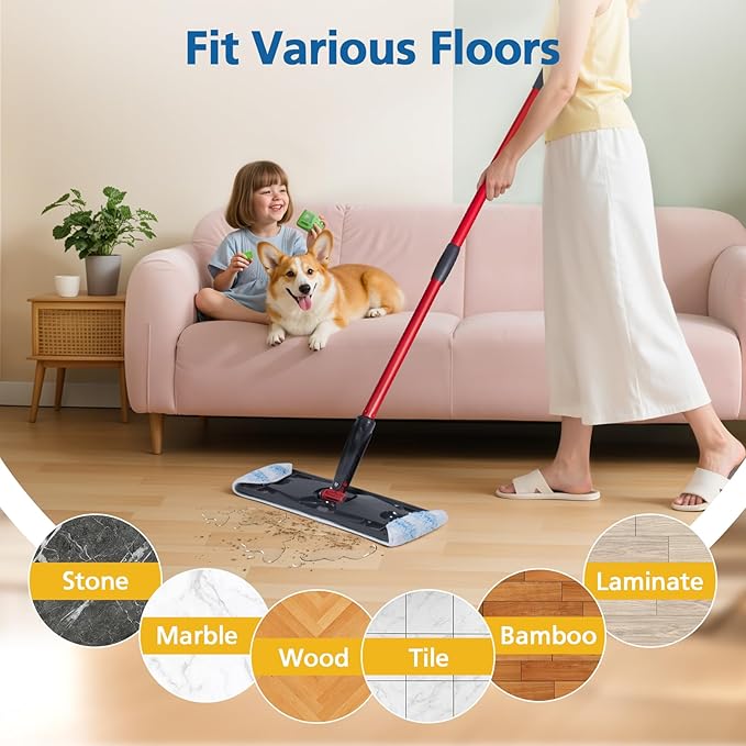 6 Pack H2prO Mop Pads Compatible with O Ceda H2PrO Flat Mop System, 100% Microfiber Mop Head Replacements, Washable and Reusable for H2prO Mop Refills, White