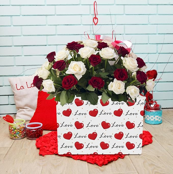 Rectangular Storage Basket Empty,Storage Bin with Handles,Room Decor,Gift Basket,Book Box(Heart)