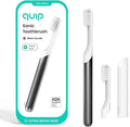 Quip Metal Sonic Electric Toothbrush for Adults - Time Travel & Soft Bristles with Travel Case & Replacement Brush Head - 3 Month Battery Life - Slate
